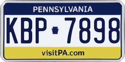 PA license plate KBP7898