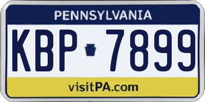 PA license plate KBP7899