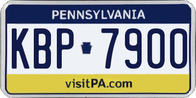 PA license plate KBP7900