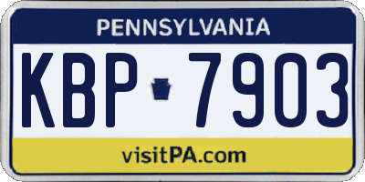 PA license plate KBP7903