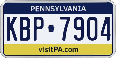 PA license plate KBP7904