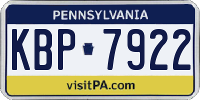 PA license plate KBP7922