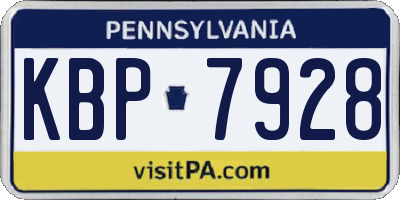 PA license plate KBP7928