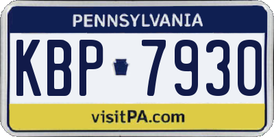 PA license plate KBP7930