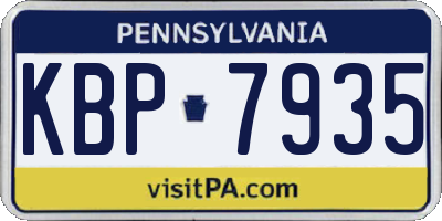PA license plate KBP7935