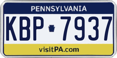PA license plate KBP7937