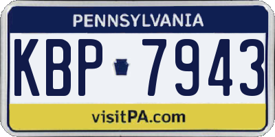 PA license plate KBP7943