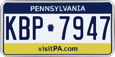 PA license plate KBP7947