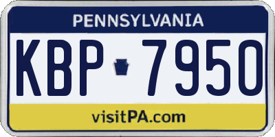 PA license plate KBP7950