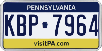 PA license plate KBP7964