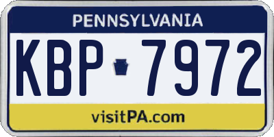 PA license plate KBP7972