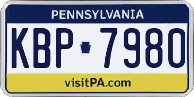 PA license plate KBP7980