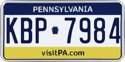 PA license plate KBP7984