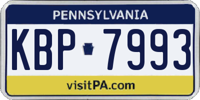 PA license plate KBP7993