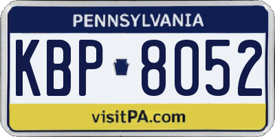 PA license plate KBP8052