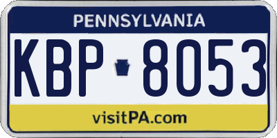 PA license plate KBP8053