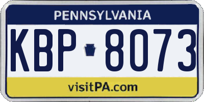 PA license plate KBP8073