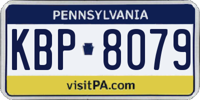 PA license plate KBP8079