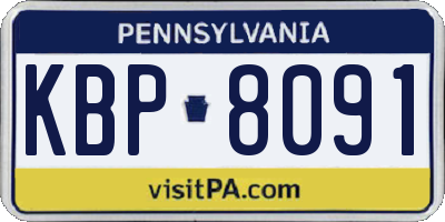 PA license plate KBP8091