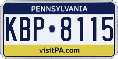 PA license plate KBP8115