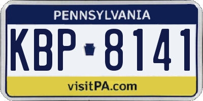 PA license plate KBP8141