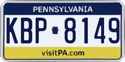 PA license plate KBP8149