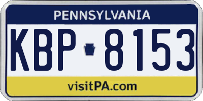 PA license plate KBP8153