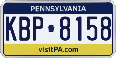 PA license plate KBP8158