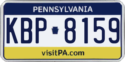 PA license plate KBP8159