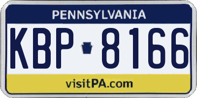 PA license plate KBP8166