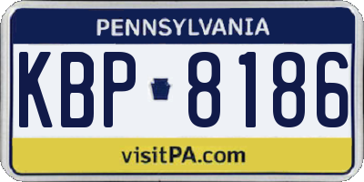 PA license plate KBP8186