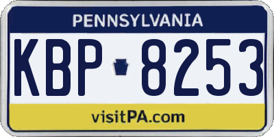 PA license plate KBP8253