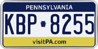 PA license plate KBP8255