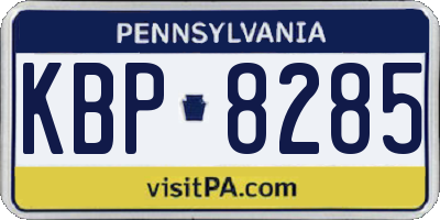 PA license plate KBP8285