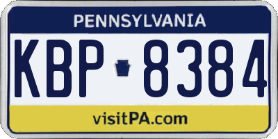 PA license plate KBP8384