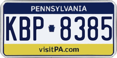 PA license plate KBP8385