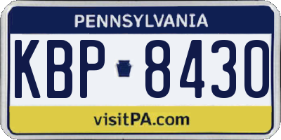 PA license plate KBP8430