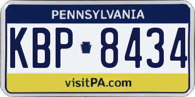 PA license plate KBP8434
