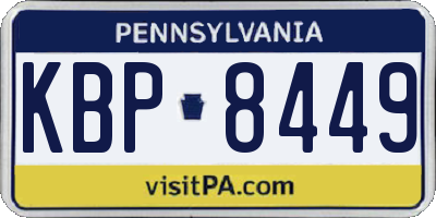 PA license plate KBP8449