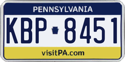 PA license plate KBP8451