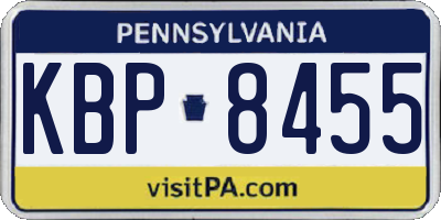 PA license plate KBP8455