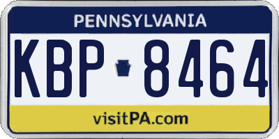 PA license plate KBP8464