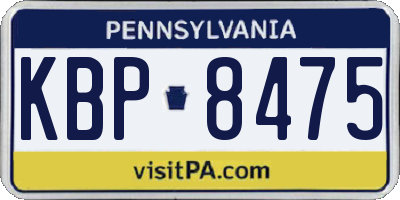 PA license plate KBP8475
