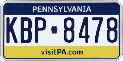 PA license plate KBP8478