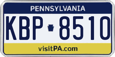 PA license plate KBP8510