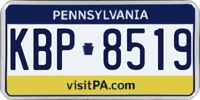PA license plate KBP8519
