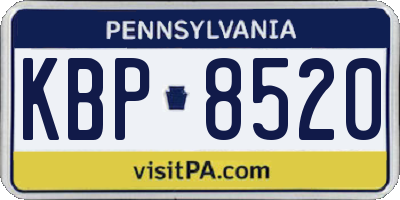PA license plate KBP8520