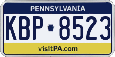 PA license plate KBP8523