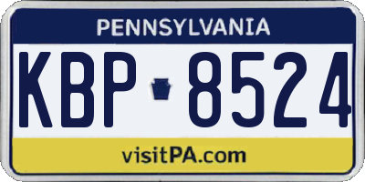 PA license plate KBP8524