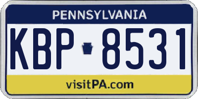 PA license plate KBP8531